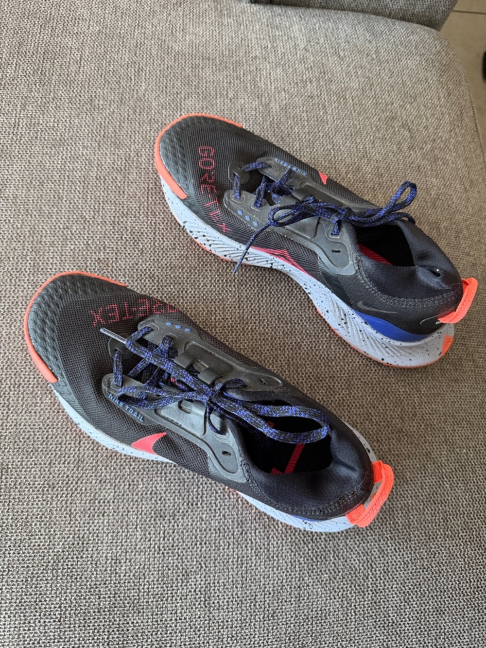 Nike  Air Zoom Pegasus Trail 3 Runners Black with Coral and Blue Accents